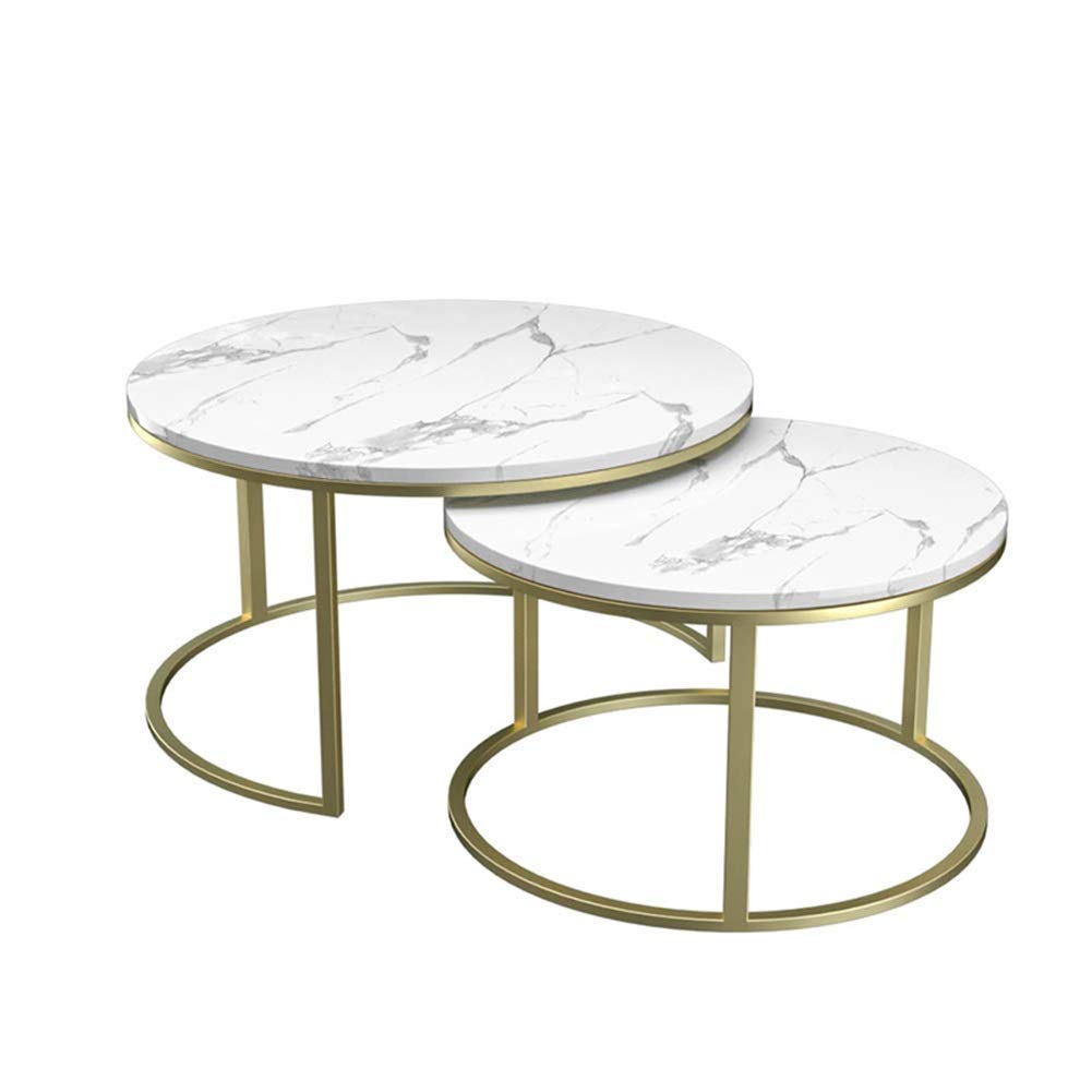Tables basses rondes en marbre noir lot de 2 meuble d appoint design de salon et chambre