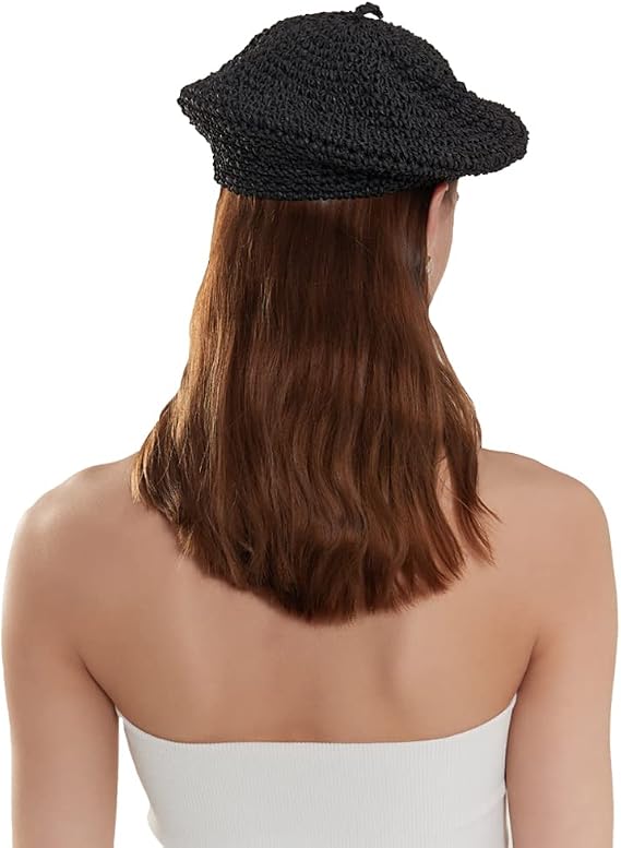 JH JOEJERRY Straw Beret Summer French 