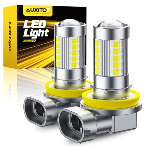 AUXITO Upgraded H11/H8 LED Fog Light Bulbs, 6500K Cool White, 1:1 Mini Size H11/H8/H16 LED Fog Light Bulbs, 360° Full Illumination(Pack of 2) by AUXITO - Used condition - US$13.64