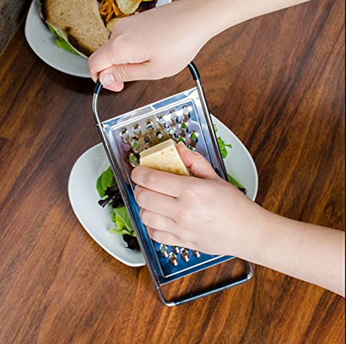 Metal Magery Stainless Steel Extra Course Handheld Non Slip Flat Grater Ideal For Vegetables, Cheese, Eggs #TOP4