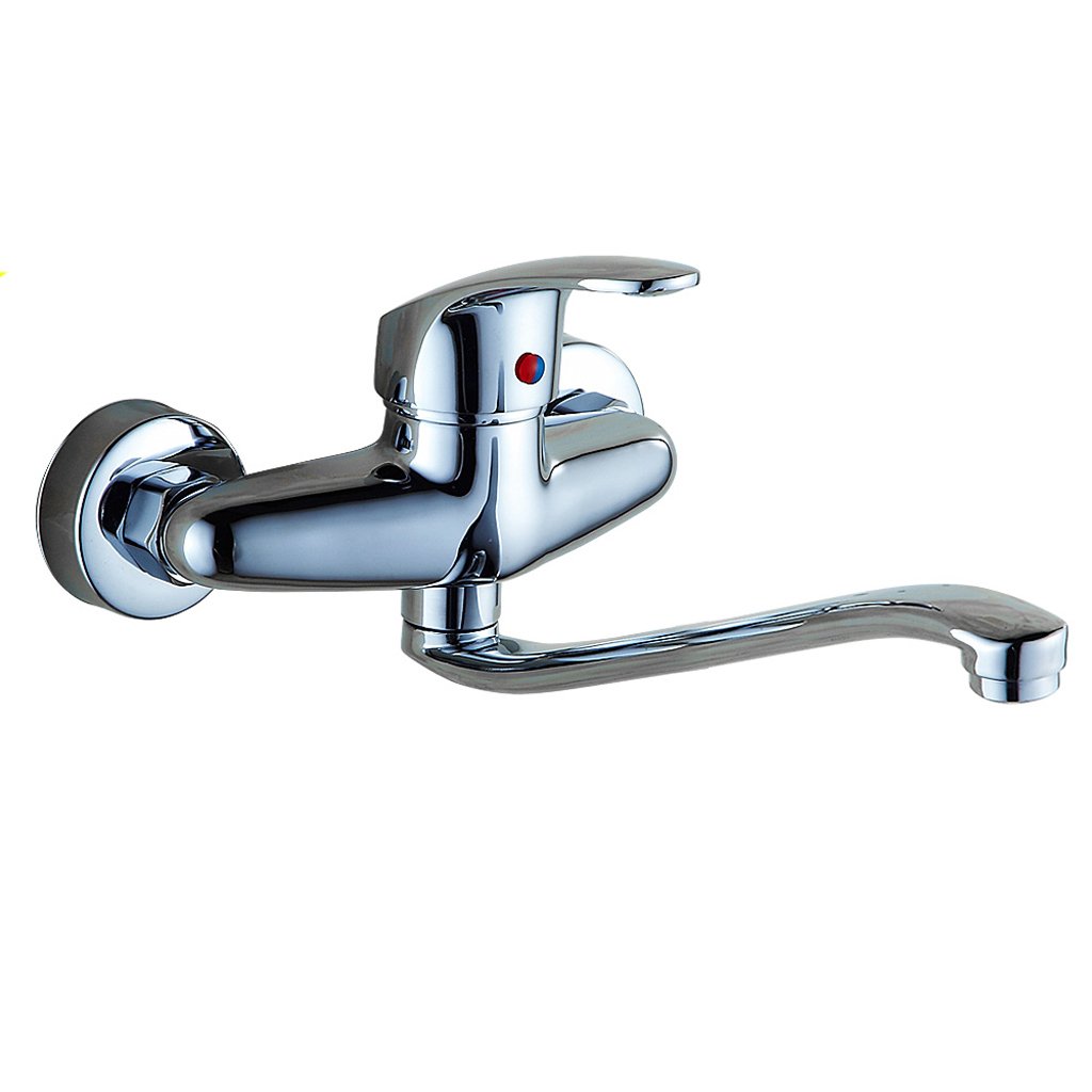 Robinet d'eau chaude et froide tout en cuivre dans le mur mitigeur cuisine évier rotatif