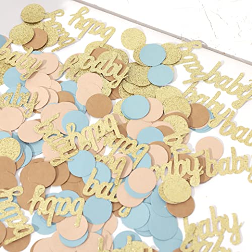 280Pcs Blue Oh Baby Paper Confetti - Gender Reveal Party Supplies, Blue Grey Confetti, Baby Boy Confetti For Baby Shower, Baby Sprinkle, Taupe Table Scatter #TOP3