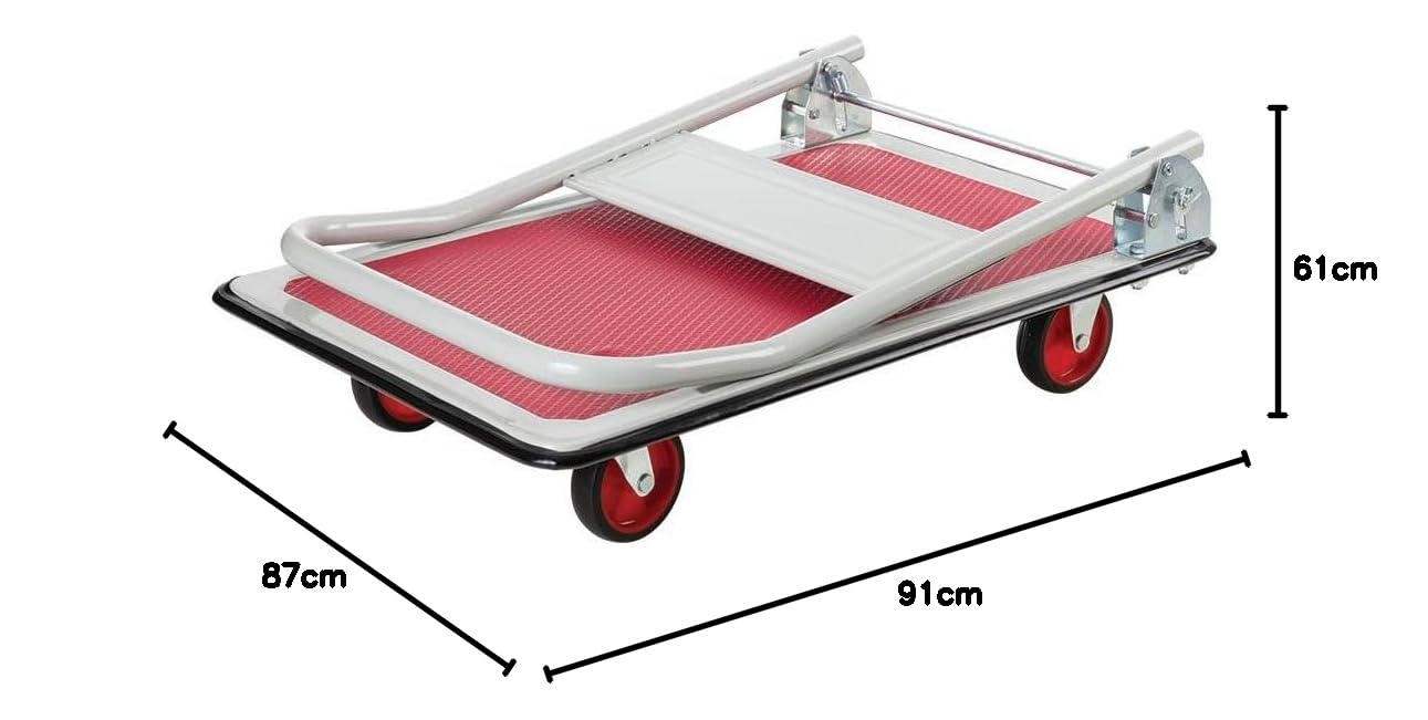 Magnacart Plattformwagen - Max. 250KG - Faltbarer Transportwagen - 91 x 61 x 87 CM - Silber