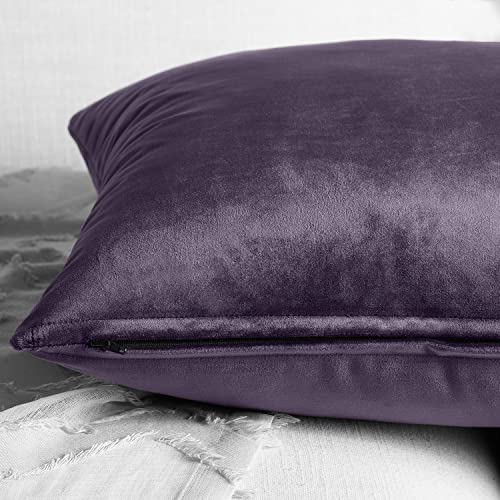 Image of HPD Half Price Drapes Cushion Cover 18 x 18 Heritage Plush Velvet - VPYC-181428-CC18PR - Pair, Omega Purple