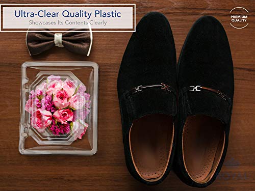 Royal Imports 100 Pack Clear Plastic Flower Box for Corsage, Boutonniere, Rose, Orchid Prom Wedding Craft Container 30x5x4