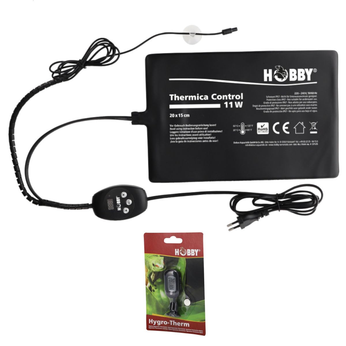 Hobby Thermica Control 11 W inkl. Hygro-Therm - Heizmatte + Hygrometer/Thermometer