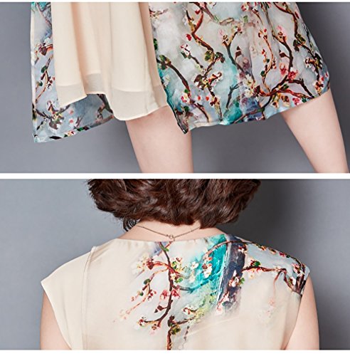 LAI MENG Women's Sleeveless Flowers Print Maxi