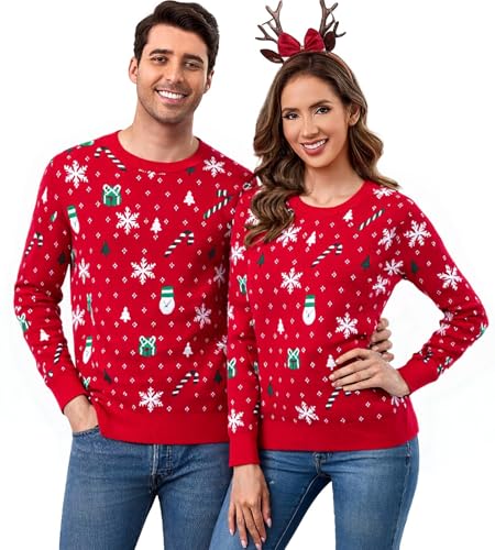 Aottori Damen Weihnachtspullover Hässlicher Weihnachtspulli Langen...