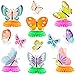 PANTIDE 12Pcs Spring Butterfly Honeycomb Centerpieces Table Toppers 3D Butterfly Table Decorations Springtime Summer Photo Booth Props for Kids Girls Baby Shower Birthday Party Wedding