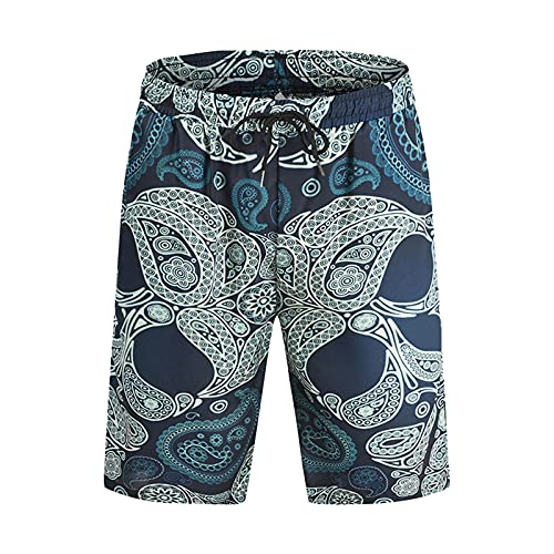BOTCAM Bañador de Color Cambia Rápido Natación Cordón Playa Casual Pantalones Cortos Hombre, marine, XXL