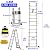 Stainless Steel A-Frame Telescoping Ladder 12.5FT, Extension Ladder Portable Folding Compact Multi-Purpose Adjustable Ladder with Hinges for Home, Library, Office, Garage, 300 lbs Load Capacity