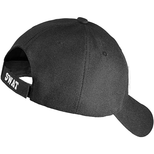 Balinco Black Police Costume Hat Women, Policeman, Swat Costume Women, FBI Cap Adult, S.W.A.T Police Cap, Carnival - Image 2