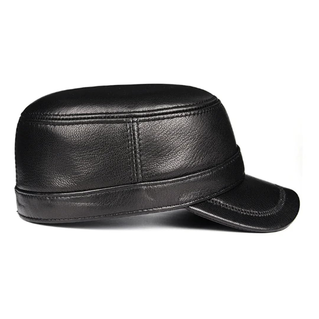 Męska wiosenna czapka skórzana z płaskimi czapkami, ciepła czapka, elegancka męska czapka baseballowa, brytyjs