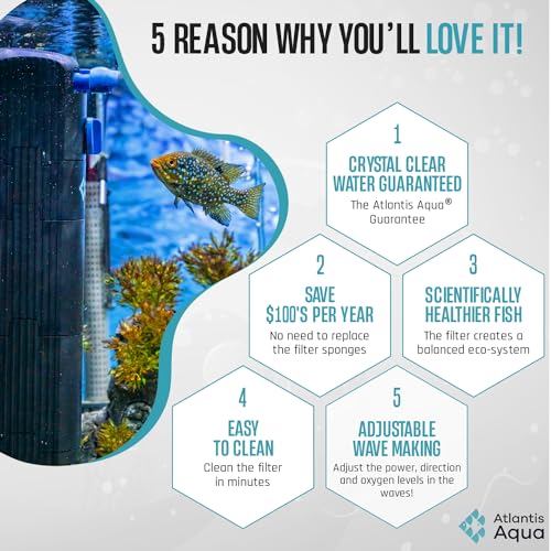 Atlantis Aqua C1500S 55 Gallon Fish Tank Filter To 100 Gallon Fish Tank Filter | Silent Fish Tank Filter | Large Fish Tank Filter | Submersible Aquarium Filter thumb #1