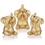 Elephant Statue.Elephant Decor for Women,Mom Gifts.Elephant Figurines Brings Good Luck.Gold Home Decor Modern Style Figurine Decorative Ornaments for Living Room, Bedroom, Office Desktop, Cabinets