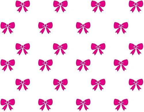 ANFRJJI Calcomanías de pared con pajarita  24 calcomanías rosas para decoración de habitación de niños  Calcomanía de vinilo de PVC extraíble