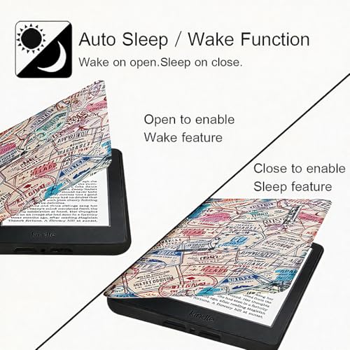 Image of MOCA Case for Kindle Paperwhite 12th Gen 7 inch (2024) & Kindle Colorsoft 7 inch (2025), Slim PU Leather Cover with Auto Wake /Sleep, Magnetic Closure, Lightweight (On the Way)