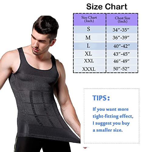 Image of Olivio Men's Slimming Body Shaper Vest Shirt Abs Abdomen Slim Stretchable Tummy Tucker Vest