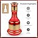 Luna Traditionelle Shisha Wasserpfeife Tradi Hookah Komplettset, Hochwertiges Metall Zink, Zubehör inkl. Glasbowl, Steinkopf, Kunstleder Schlauch mit Mundstück, Kaminaufsatz, Zange, Gabel, Rot