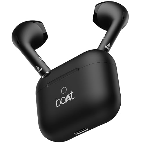 boAt Airdopes Ace TWS in Ear Earbuds with 35 HRS Playback, 13mm Drivers, Dual Mics ENx & Beast Mode(Active Black)
