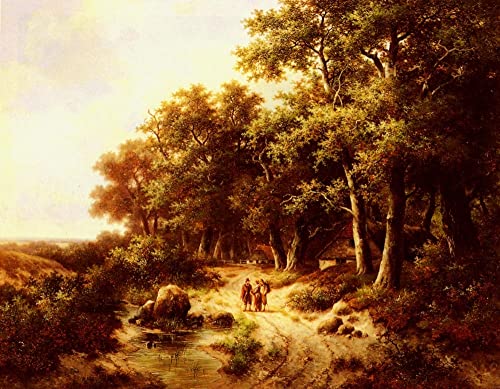Toile forêt Hendrik Pieter Koekkoek 60x90cm pour une déco salon apaisante