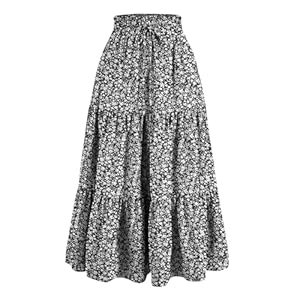 Summer Dresses for Women 2025 Tiered Maxi Skirt for Women Casual Comfy High Waisted Vacation A-Line Flowy Long Skirts