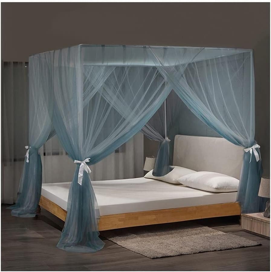 Mosquitera colcha simple blanca para evitar picaduras en camas grandes de 180x200