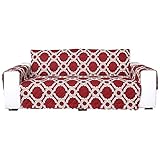 Qubjus Printed Couch Sofa Slipcover Non Slip Furniture Protector Fade Resistant with Elastic Straps