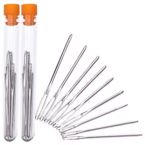 Pengxiaomei 18 Pieces Large-Eye Blunt Needles, Steel Embroidery Needle Tapestry darning Sewing Needles