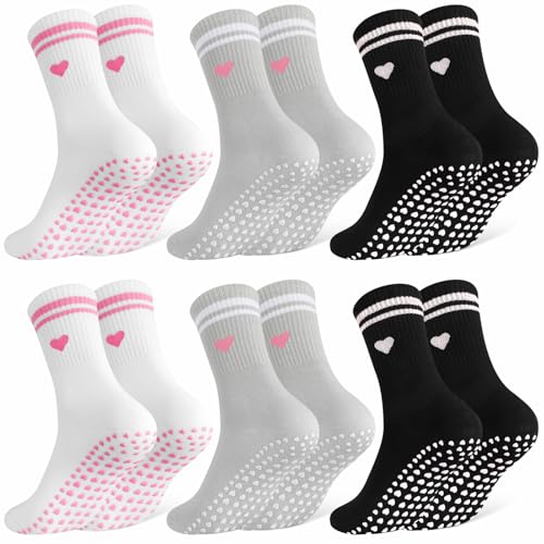 Image of Jspupifip Cute Pilates Socks for Women | Non Slip Yoga Socks with Grips for Barre Workout Athletic Hospital