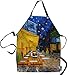 Tablier de cuisine SSOIU pour café, terrasse, café, terrasse, nuit par Vincent Van Gogh - Tablier de cuisine pour cuisson/barbecue - Unisexe - Étanche - 31x27"