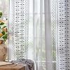 jinchan Sheer Curtains for Living Room Bedroom Boho Curtains Gray Embroidered Bordered Farmhouse Bohemian Voile Drapes 63 Inches Long Rod Pocket 2 Panels Grey on Grey