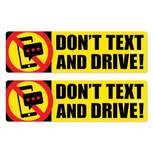 Image of (2 Pack) Don't Text and Drive - Waterproof No-Fade Matte UV Weatherproof Vinyl Decal Car Sticker for Bumper, Trunk, Window - Safety Reminder [6.00 inch x 1.75 inch inch]