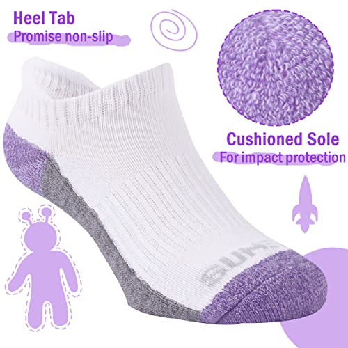 Sunew Baby and Toddler Socks, Boys Girls Cushioned Athletic Ankle/Low Cut Socks 6-Pair4