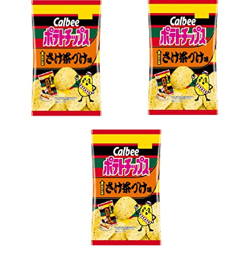 コンビニー限定　2021年3月　カルビー　Calbee　ポテトチップス　永谷園のおさけ茶づけ味　さけのうまみ　55ｇｘ3袋　食べ試しセット