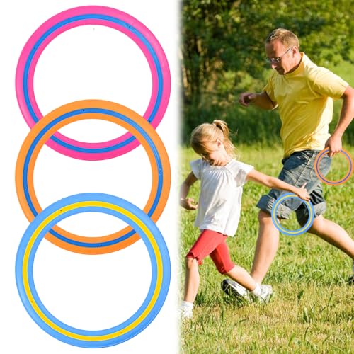 Byfoyif 3 Stück Flying Ring Wurfring 25cm Frisbee-Ringe Ringwurfspiel Wurfring-Spielspielzeug Flying Scheibe Strandspielzeug Erwachsene Tosy Flugscheibe für Pool Strand Hinterhof Familie Spaß