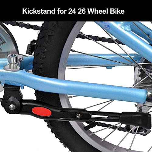 Cyfie Bike Kickstand For 24 26 Inch Wheel Bicycle Adjustable Center Mount Bike Kickstands For 24-26 Inch Mountain Bike/Adult Road Bicycle #TOP4