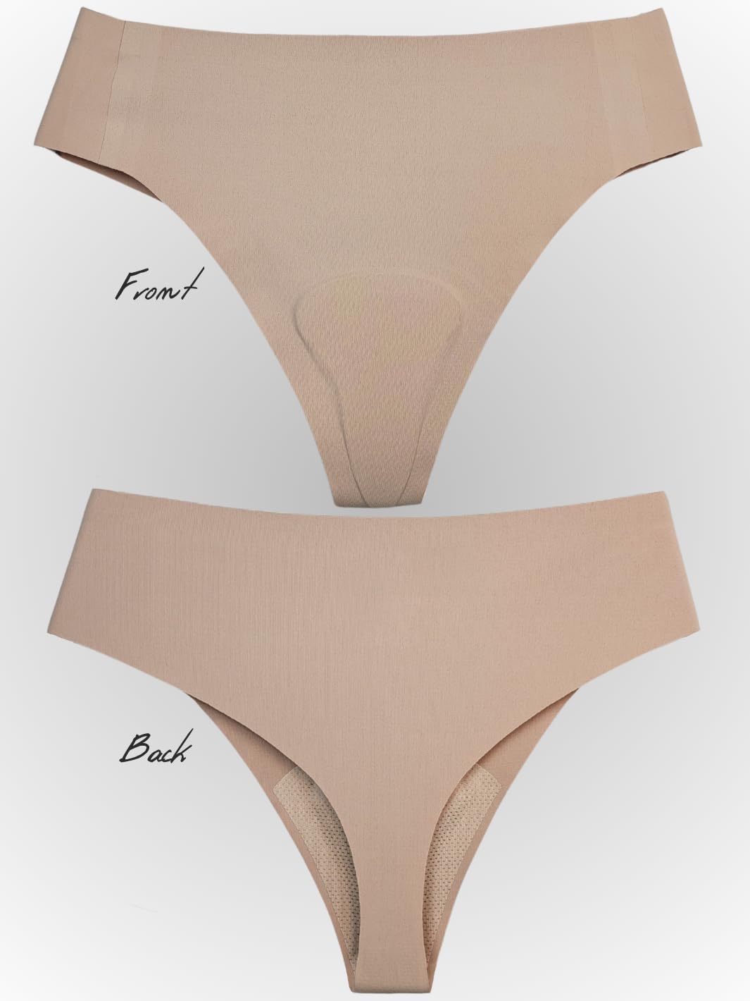 Cameltoe Proof Underwear Thong Underwear for Women – Seamless G String Cotton Thongs – Concealer Panties Nude - Image 4
