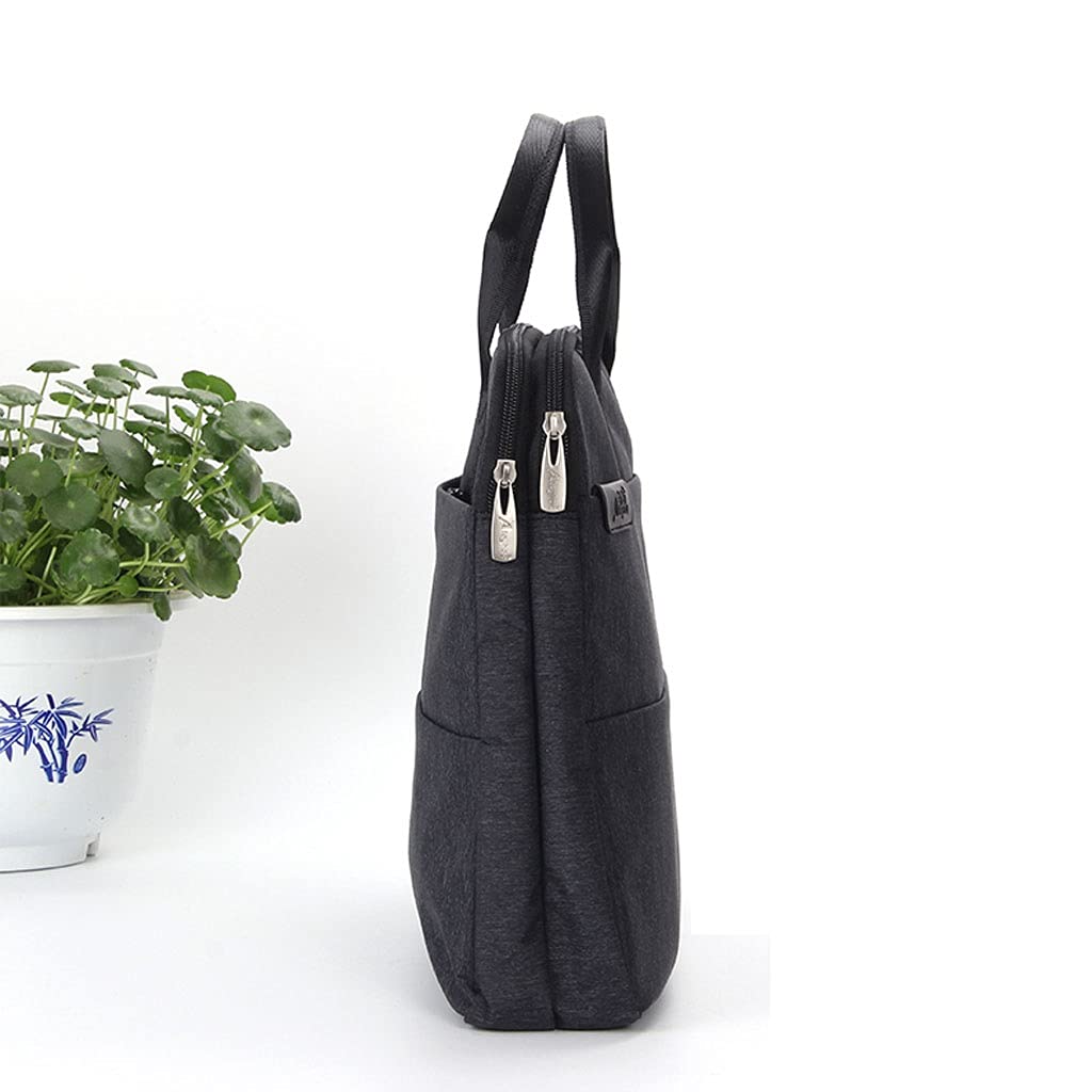 kieszeń na dokumenty Portable Torba Dokument Zipper A4 Teczka Wielowarstwowa Duża pojemność Płótno Tote Tote Dokument Kieszeń na spotkanie Przenośna torba na dokumenty (Color : Black)