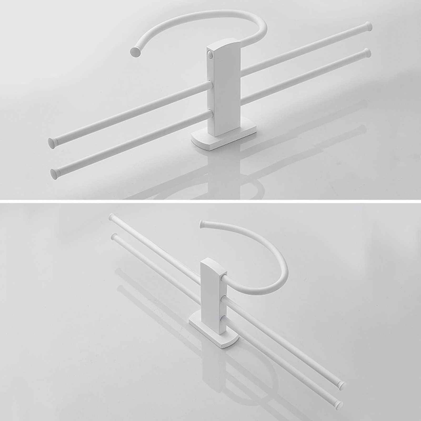 Toallero de Pared Autoadhesivo sin Taladro, Doble, de latón, para Cocina y baño, Color Dorado, 50 cm (Color: Negro, tamaño 50 cm) (Blanco, 60 cm)