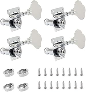 KINGDUO 1Pc Guitar Tuning Pegs Electric Bass Tuner Peg Guitar Open Gear Tuning Pegs Machine Heads for Jazz Bass Guitar Silver
