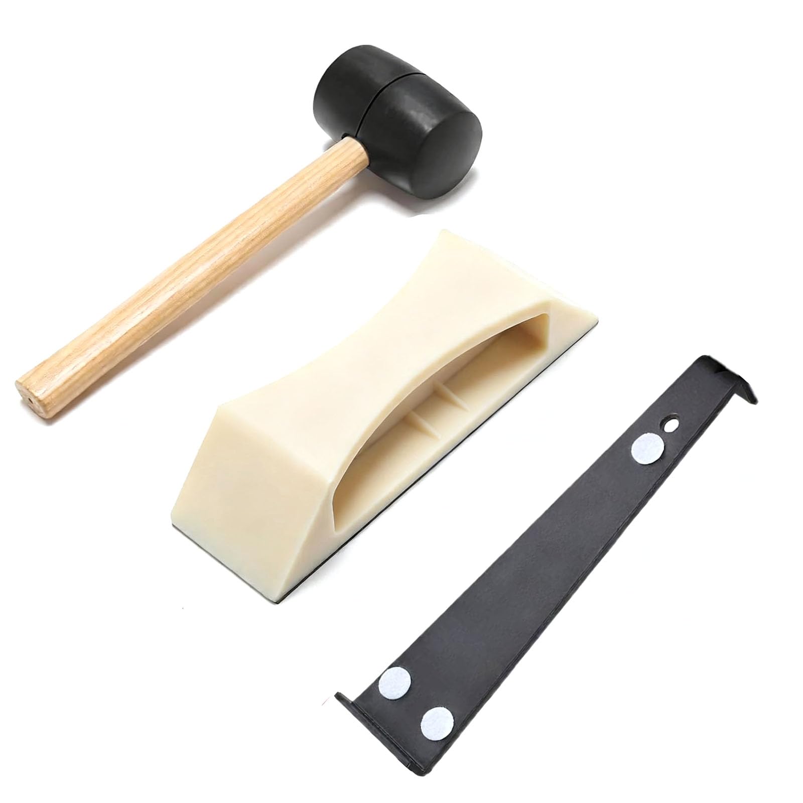 Suelo profesional que incluye bloque de roscado de nailon y martillo para superficies lisas y seguras, herramienta de restauración
