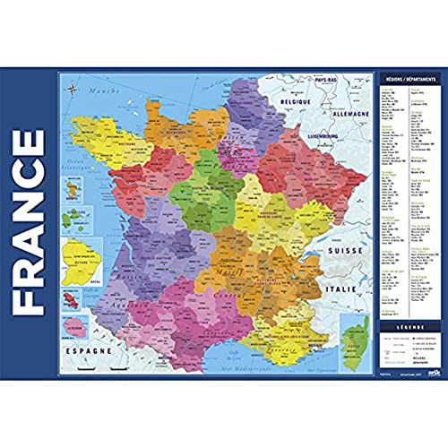 Vade carte de france 2017 - Tapete escritorio - Vade escolar multifuncional | Vade escritorio - Protector escritorio - Vuelta al cole material escolar