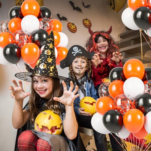 Image of Orange and Black Balloons 60PCS Black and Orange Balloons 12 Inch Halloween Balloons for Halloween Trick or Treat Party Anniversary Graduation