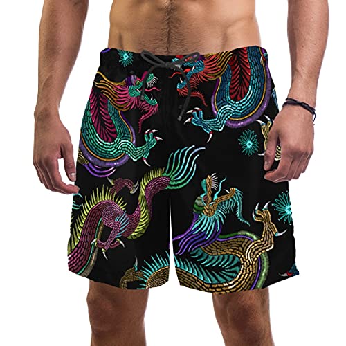 Short de bain dragon chinois pour vos vacances d'été à la plage en S