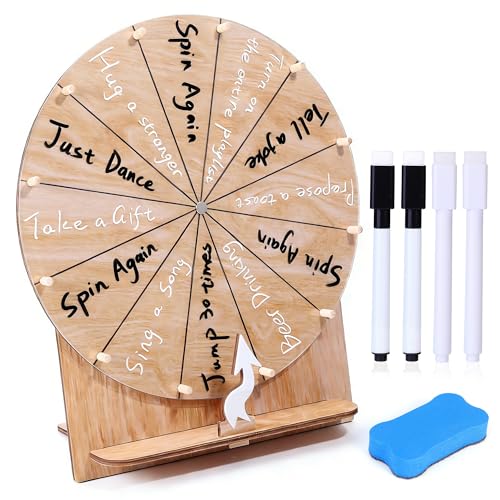 Yoption 11.4 Inch Wedding Game Spinning Wheel, Wooden Prize Tabletop
