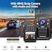 CAMMHD V8-256GB 4K Body Camera with Audio and Video Recording, 2160P Body Cam Two Battery 4400mAh Work 14H, H.265 Video Recorder, IP68 Waterproof, Night Vision Police Camera with Charging Dock