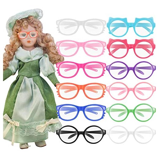 Weewooday 12 Pairs Doll Glasses Dress up Glasses Doll Eyeglasses Mini Dolls Costume Accessories for 18 Inches Dolls, Random Colors