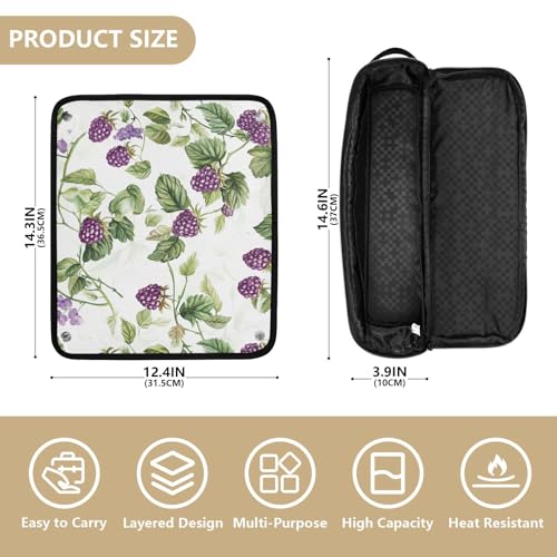 Estuche de viaje 2-en-1 para plancha y rizadora con tapete resistente al calor y cierre con cremallera para herramientas de peinado miniatura 4