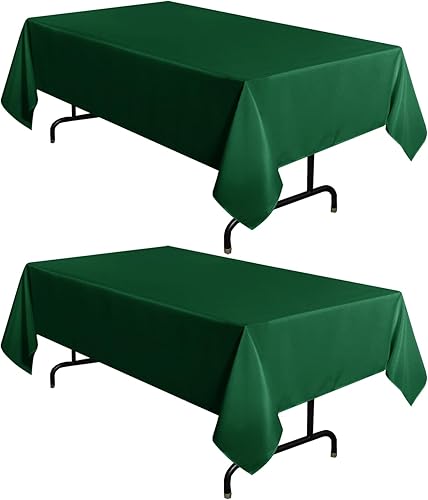 Miniatura 19 de sancua - Manteles blancos rectangulares, paquete de 8 manteles para mesas de 6 pies - Fundas de mesa lavables de poliéster para bodas, fiestas de